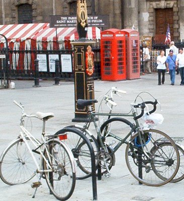 Bicycles parked in London