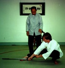 Laoshi Wang Yen-nien instructing our Teacher, Scott M. Rodell, in the fine art of jianmanship.
