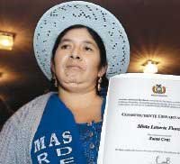 Silvia Lazarte, quechua: Présidente de l'A.C.