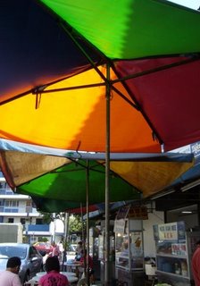 Beautiful hawker umbrellas, Penang